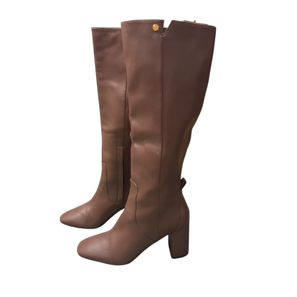 Cole Haan Knee High Leather Boots Women 7.5B Dusty Rose Luxe Heel EUC Designer - Picture 7 of 16